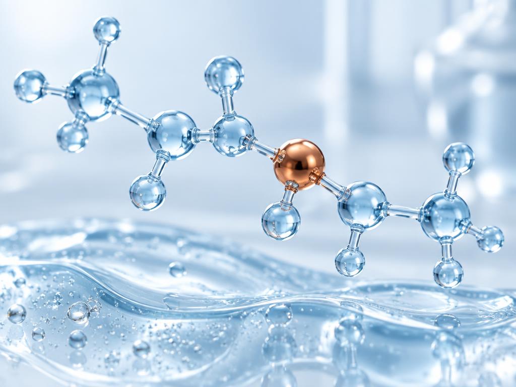 Ilustração conceitual de uma estrutura molecular com cobre